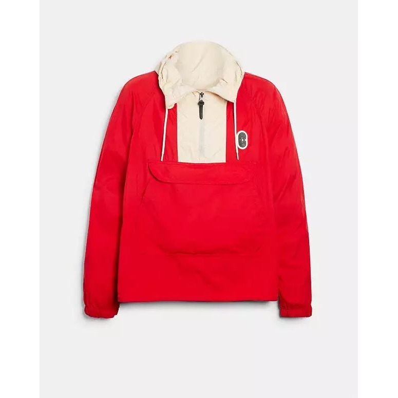 Nwt Coach Anorak Nylon Hooded Windbreaker Jacket Red Size Small